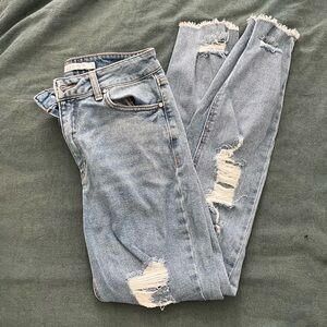 Tinseltown Light Blue Distressed Skinny Jeans
